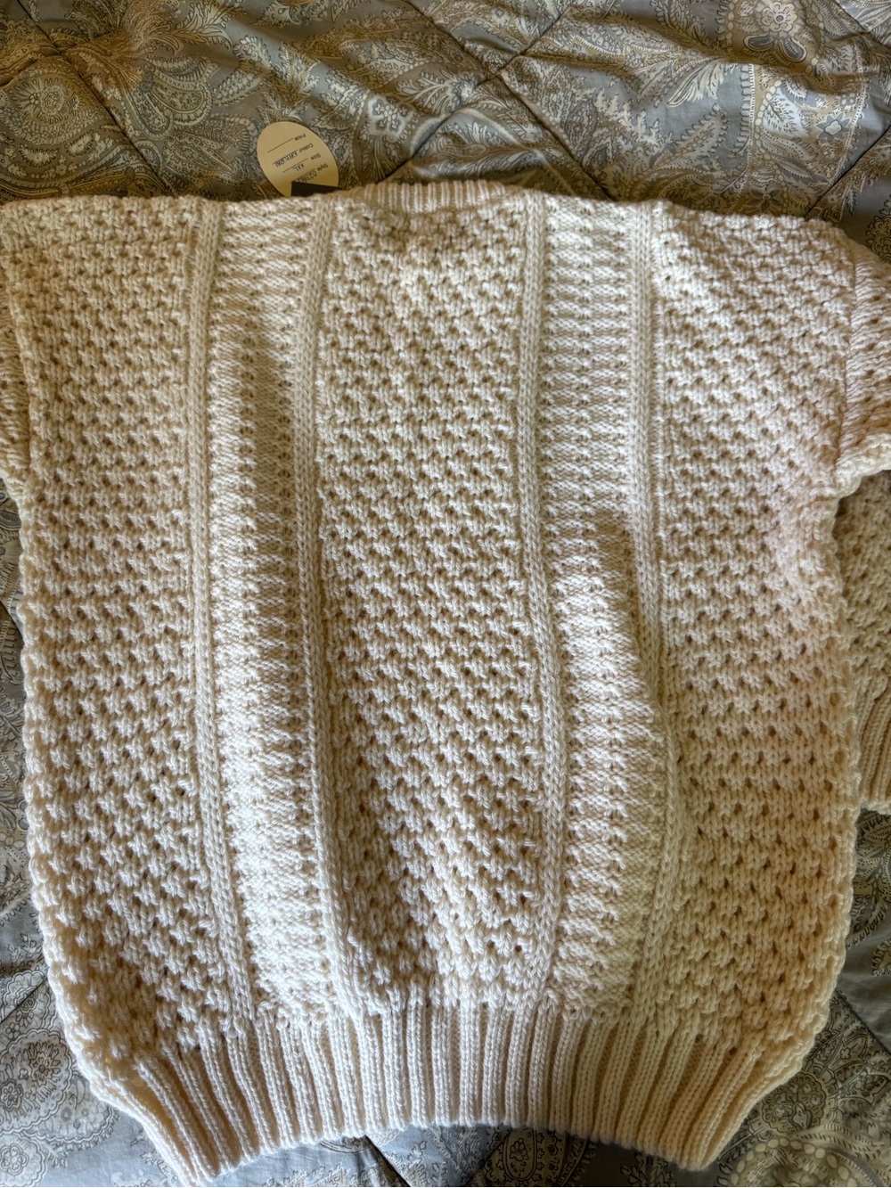 IRISH 100% WOOL SWEATER / Cable-Knit Women’s AUTHENTIC Sweater XXL - Picture 4 of 4